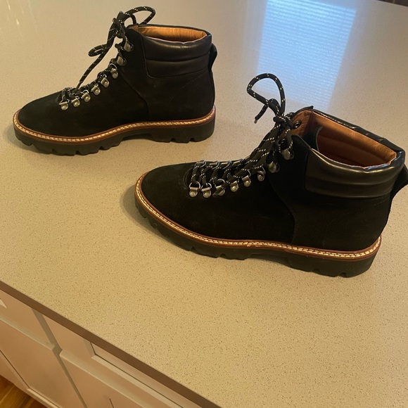 Madewell Enzo Black Suede Lugsole Boots - Picture 4 of 8